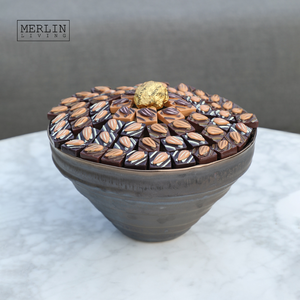 Merlin Living Industrial Style Ceramic Decorative Fruit Bowl