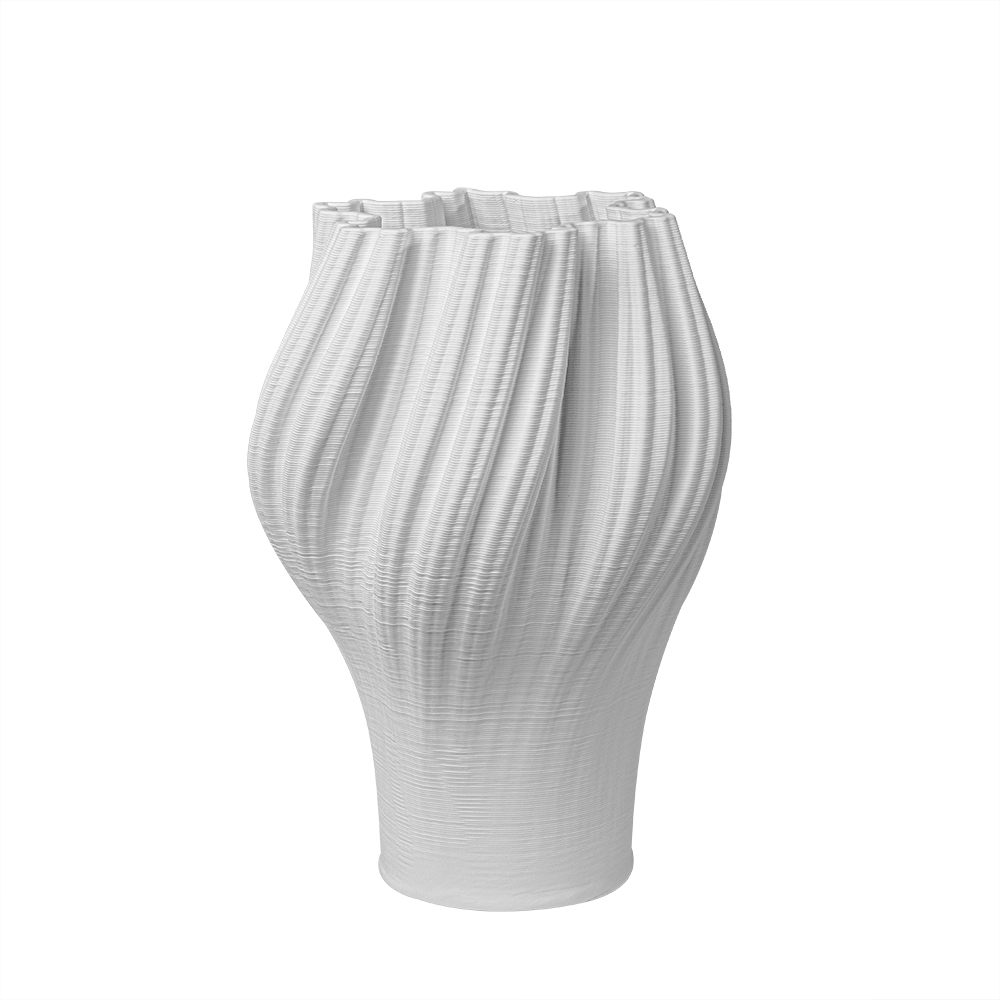 Merlin Living 3D printed ceramic rolled top vase