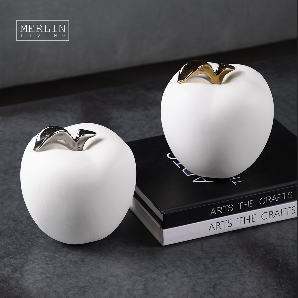 Merlin Living White Apple Gold of Silver Leaves Home Decor