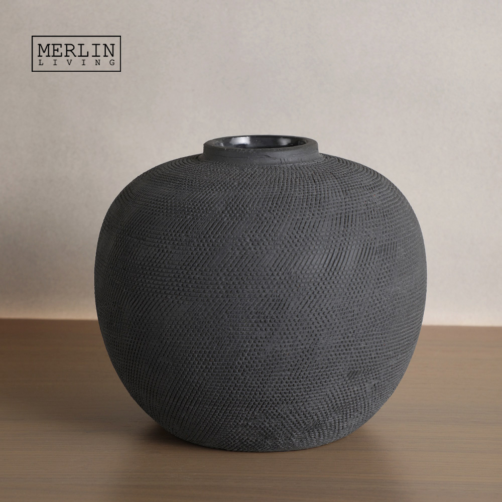 Merlin Living line design Nordic style ceramic ball vase