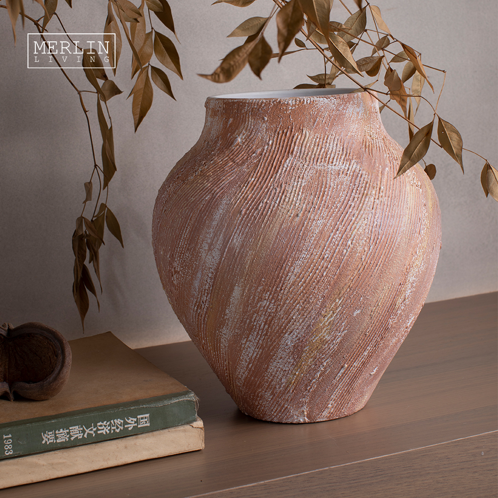 apstraktna plaža u stilu oceana uljana slika keramička vaza (3)
