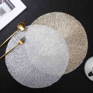 Round PVC Placemat  Mat Hollow Heat Resistant Table Bowl Insulation Coaster Anti-slip