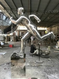 Stainless Steel Garden Ornaments Statues Art Style Abstract People Sculptures
