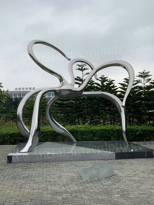 Huge Garden Ornaments Statues Stainless Steel Abstract Sculpture Metal Design