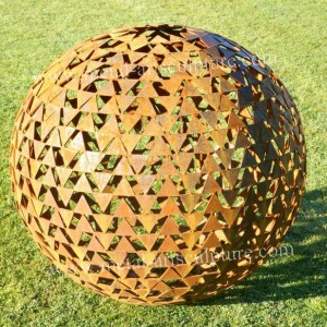 Finished Ball Corten Steel Sculpture