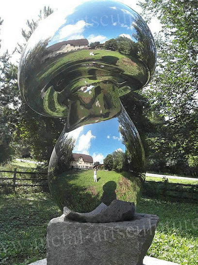 Garden Huge Metal Mushroom Sculpture , Contemporary Metal Garden Sculptures