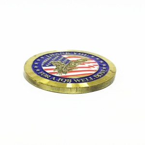 Manufacturer Cheap Cartoon Epoxy Badge Metal Epoxy Resin Pin Badge Custom Round Shape Gold Coins