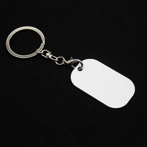 Round Corner Rectangle Stainless Steel Blank Metal Keychains With Your Own Logo Engraved