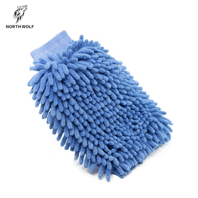 Blue Chenille Coral Car Cleaning mitt Featured Image