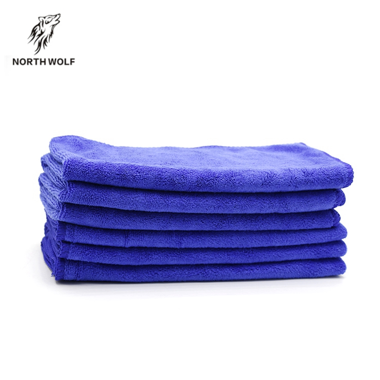 China wholesale Waxing Applicator - Blue Car Cleaning Microfiber Towel – North Wolf