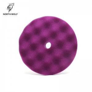 Well-designed China 6 Inch High Quality Purple Wave Foam Waffle Pad Buffing Sponge Pads for Car Care
