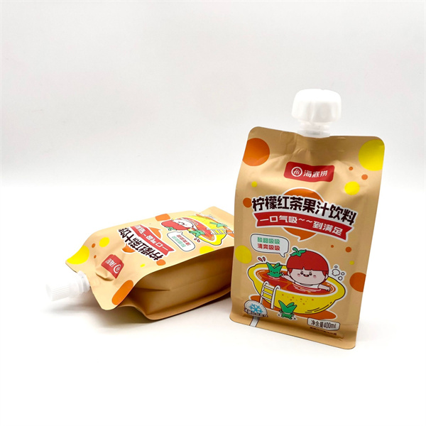 Plastic Tabbaco Bottom Gusset Pouches - Aluminum Foil Beverage Flat bottom Spout Pouches  – Meifeng Packaging