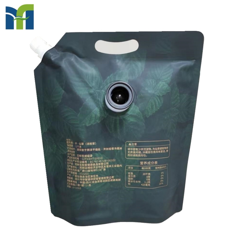 Custom Aseptic Stand Up Bag With Valve & Spout for Liquid Packing