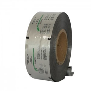 Plastic film roll with foil materials for stick...