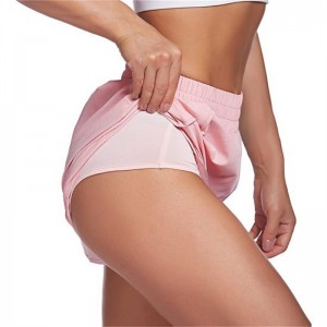 Pantallona të shkurtra atletike me 2 shtresa të shpejta për tharje të shpejtë për femra