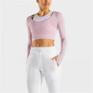 Wholesale Womens Polyester Workout Crop Tops