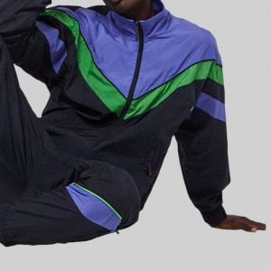 Custom Nylon Color Block Jogging Suits