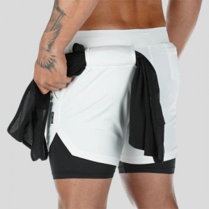 I-Wholesale Mens 2 In 1 Quick Dry Athletic Shorts