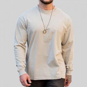Proveedor de camisetas de manga larga extragrandes personalizadas para hombre