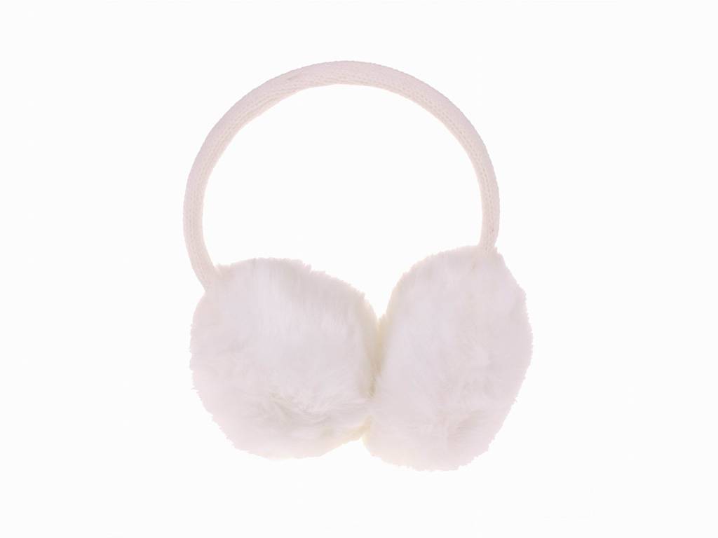 Factory wholesale Scrunchies - Fluffy white earmuff – Mia
