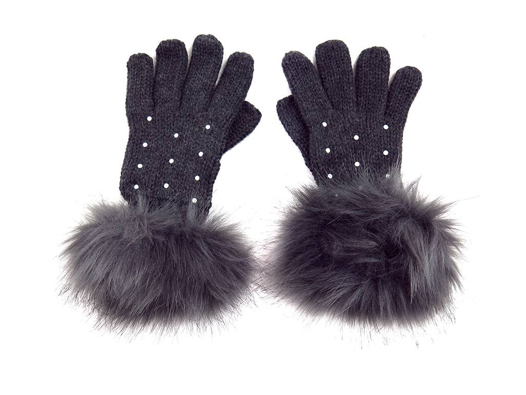 2021 wholesale price Pearl Earring - lady’s winter glove with faux fur and white pearls – Mia