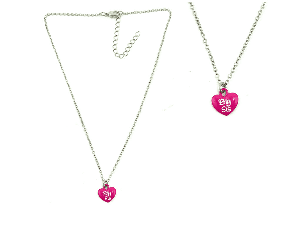 Chinese wholesale Kids Sportsbag - kids’ necklace with a heart pendant with “big sis – Mia