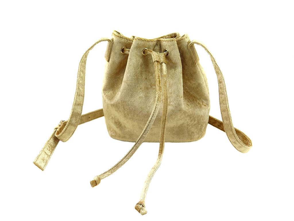 2021 wholesale price Pearl Earring - yellow bucket bag in velvet fabric – Mia