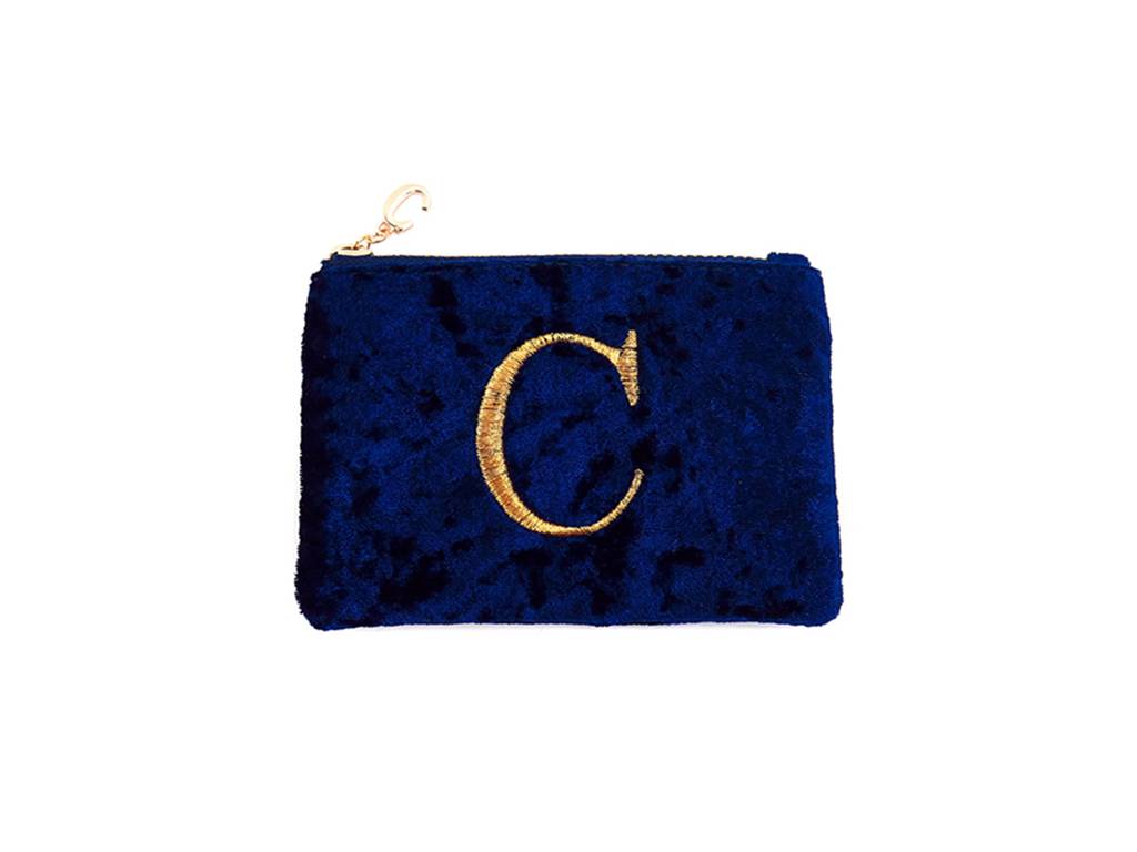 Bottom price Hair Accessory -  “C” embroidery velvet purse – Mia