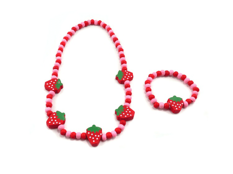 Wholesale Price China Kids Hair Clips - children bracelet and necklace set with strawberry pendant –  Mia Creative