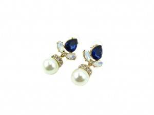 pearl ear studs with stones