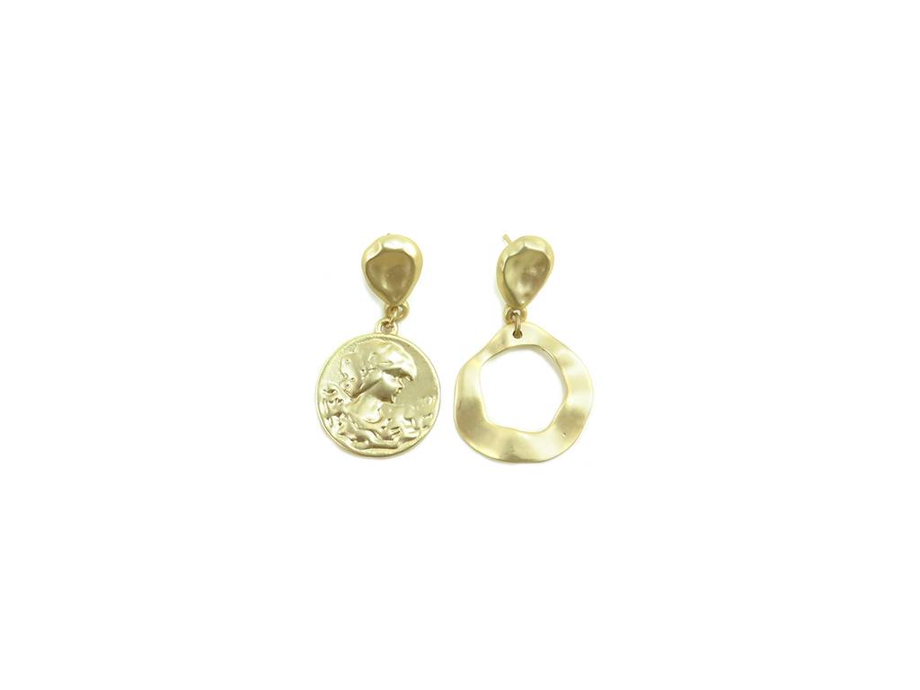 exaggerated metal zinc alloy round earrings