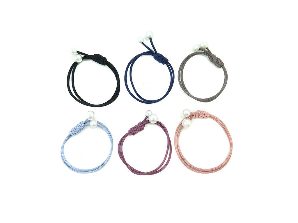 multi color hair elastic with pearl