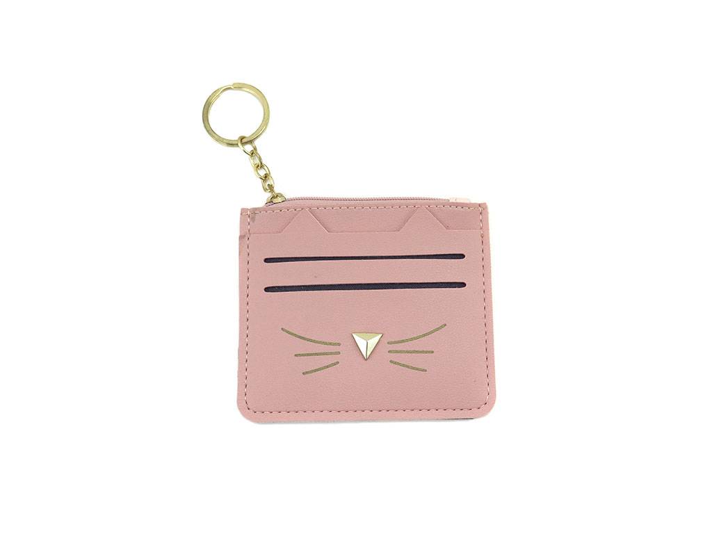 multifunctional card holder keychain in cat design