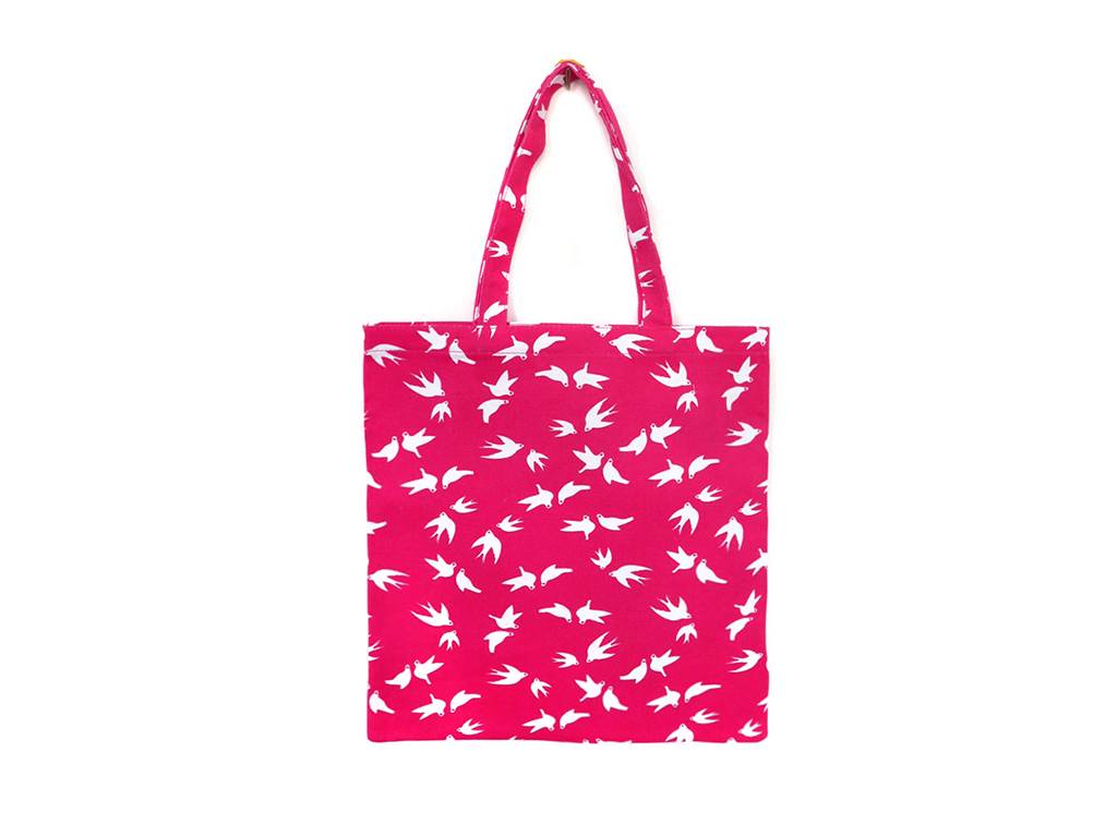 swallow pattern canvas tote