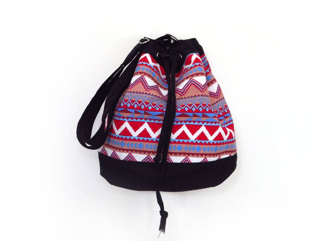 Chinese wholesale Earrings - geo pattern canvas bucket bag –  Mia Creative