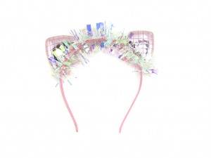 Kid’s hair hoop with glitter and fur cat ear