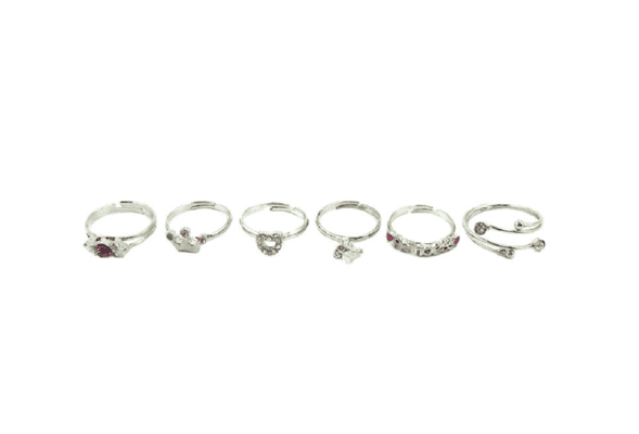 OEM/ODM China Kids Bracelet - kids’ rings with stone, crown, heart, princess pendants-6pcs/card – Mia