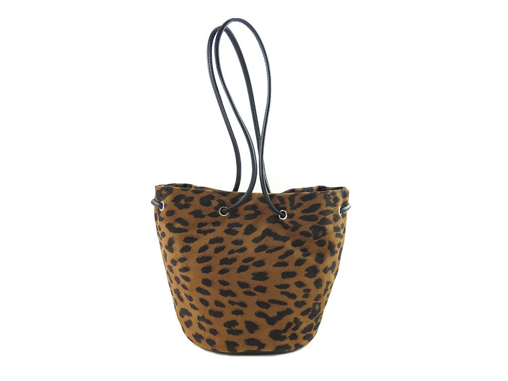 Leopard pattern bucket bag