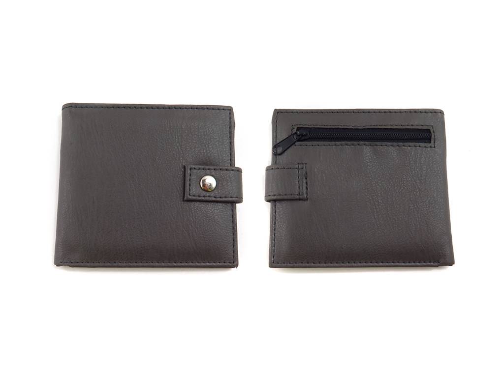 hasp faux leather wallet with button and buckle