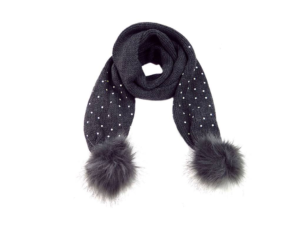 Well-designed Anklet - lady’s winter scarf with faux fur and white pearls –  Mia Creative