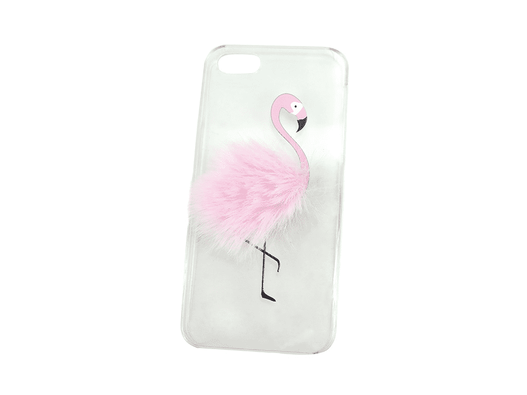 Trending Products Original Designed Product - Phone case with flamingo print and faux fur decoration – Mia