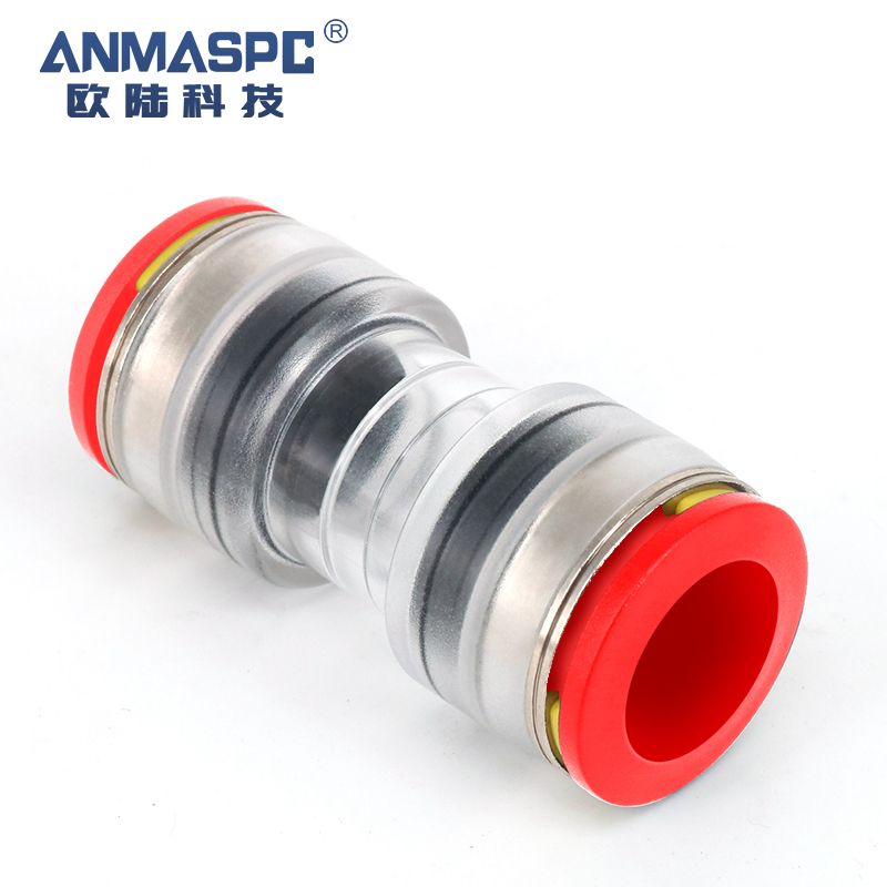 MicroDuct straight Push fit Optic Connector 12/10mm for HDPE pipe 12mm