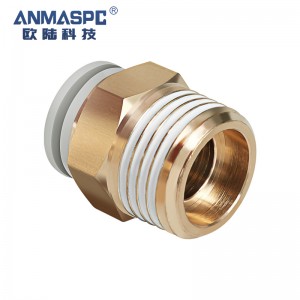 China wholesale Micro Duct Fitting Factory –  Straight  Push Fittings Male Thread m4 m6 m8 m10 m12 air hose brass quick connector – Oulu