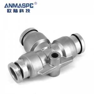 Air quick connect pipe G-Threaded Tee 3 way female male hose connector elbows stainless steel pipe fitting