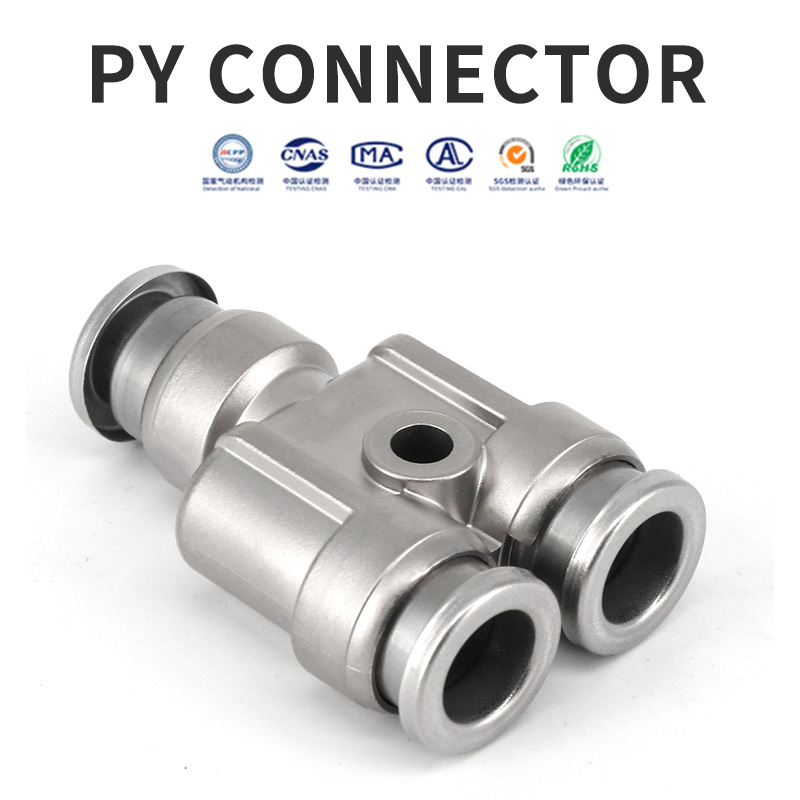 stainless steel straight and Y type 3 ways pneumatic fitting one touch fitting Featured Image