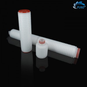 Cartutx de filtre plegat de membrana pp de 0,45 micres per al tractament d'aigua