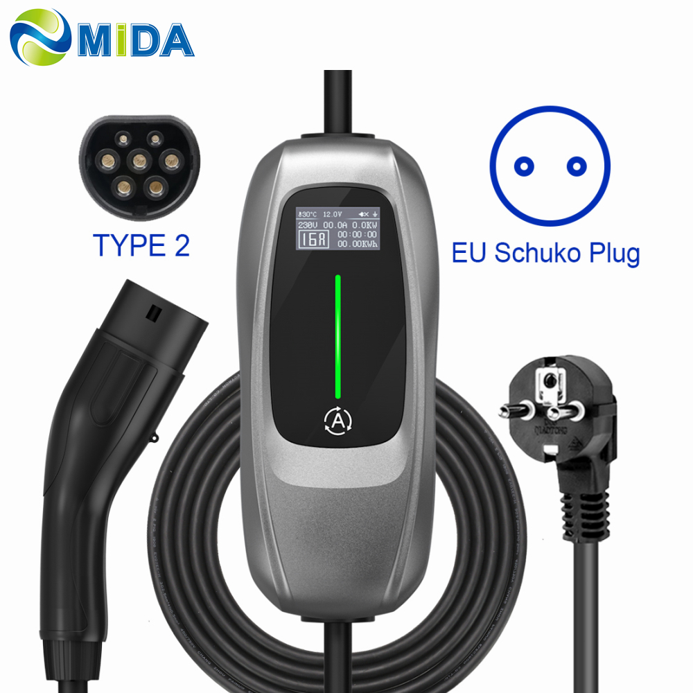 Portable EV Charger Type 2 EV Charging Cable Ty...
