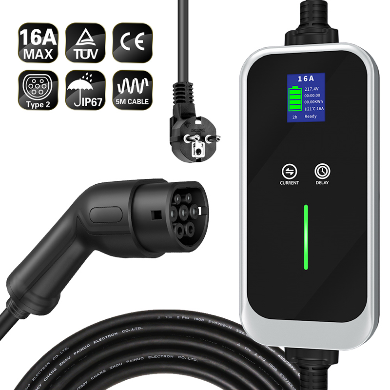 Mode 2 Portable EV Charger Type 2 16A 3.6KW Hom...
