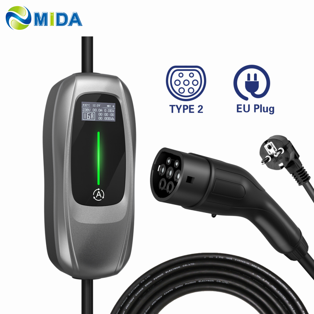 16A 3.6KW Portable EV Charger Type 2 Home Charg...
