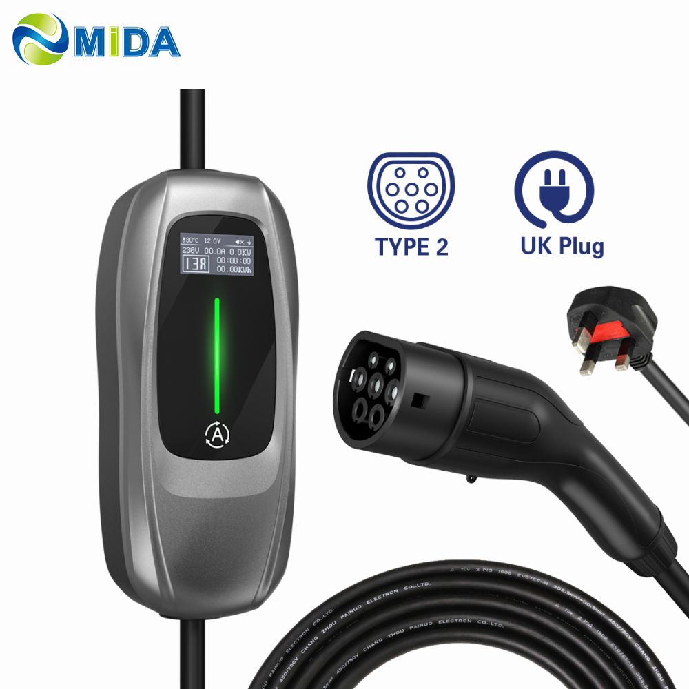 Mobile EV Charger Type 2 Charging Cable Delay T...